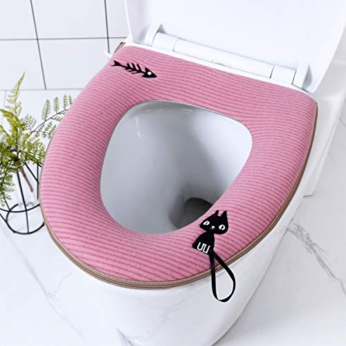 Funda para Asiento de Inodoro,ZUZER 3pcs Toilet Seat Cushion Lavable Toilet Seat Cover Toilet Seat Warmer