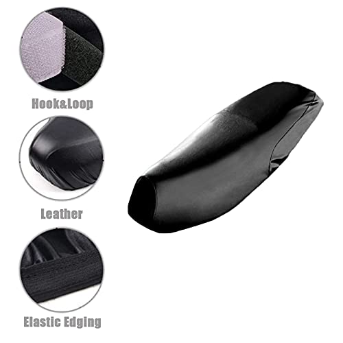 Funda para Asiento de Motocicleta de Piel, Funda de Asiento de Moto Universal Negro, Cubierta de Asiento de Motocicleta Impermeable, para La Mayoría de Motocicletas y Vehículos Eléctricos