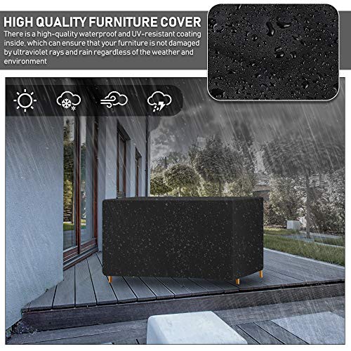 Funda para Muebles de Jardín, Funda Protectoras Muebles Jardin, Cubierta de Muebles de Mesas Rectangular, Cubierta de Mesa de jardín, Cubierta de Exterior Impermeable, Anti-UV (180 x 120 x 74cm)