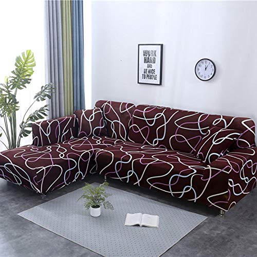 Fundas elásticas para sofá a Cuadros para Sala de Estar, Fundas para sofás con Chaise Longue, Funda para sofá, Funda para sillón A7, 4 plazas