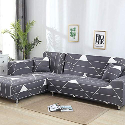 Fundas elásticas para sofá a Cuadros para Sala de Estar, Fundas para sofás con Chaise Longue, Funda para sofá, Funda para sillón A7, 4 plazas