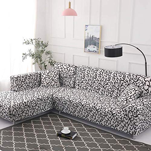 Fundas elásticas para sofá a Cuadros para Sala de Estar, Fundas para sofás con Chaise Longue, Funda para sofá, Funda para sillón A7, 4 plazas