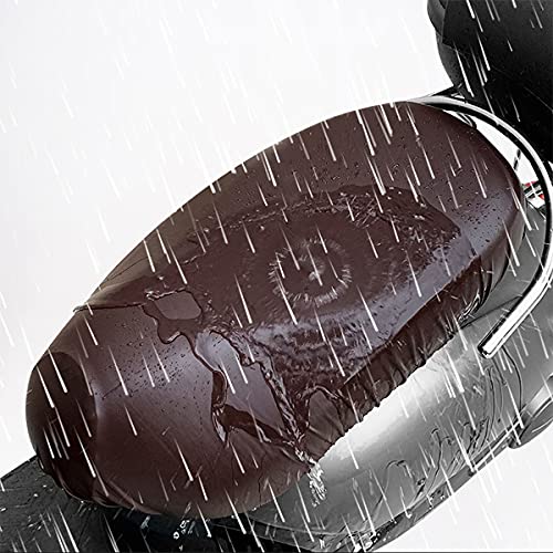 Fundas para Asientos de Motocicleta, Regerly Impermeable de Piel Suave Funda Asiento Moto Utilizable de Doble Cara Color Café (M)