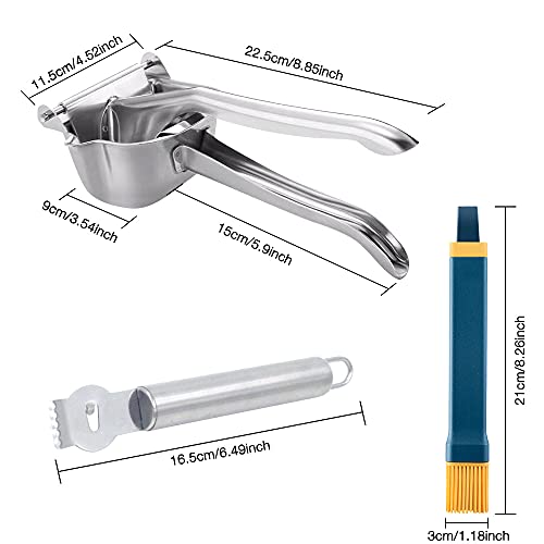 Furado Exprimidor Manual De Limón Portátil, Espesar Juicer De Fruta, Exprimidor De Frutas De Acero Inoxidable Para Mano De Naranja, Limón, Lima Y Granada,con Cepillo De Silicona Y Rallador De Limon