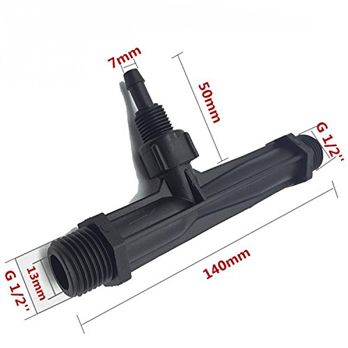 Futheda Venturi - Dispositivo de riego por inyección, rosca externa, tubo Venturi, fertilizante automático de inhalación, apto para jardín, agricultura, tubo de agua, ejetor