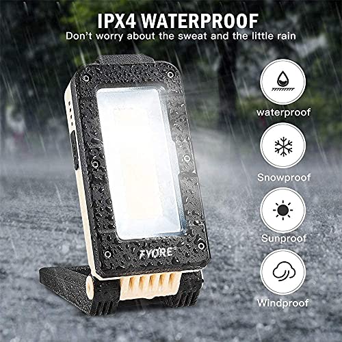 Fyore Luz de Trabajo LED Recargable, Luz de Inundación, Linterna al Aire Libre Impermeable para la Reparación de Automóviles, Pesca, Camping, Luces de Seguridad de Emergencia,Portátil 15W USB