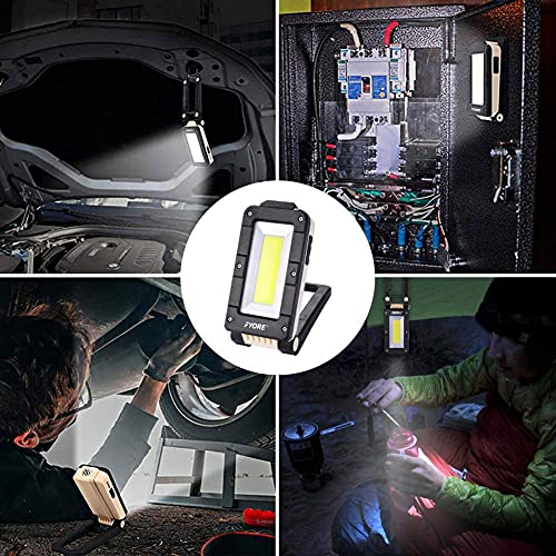 Fyore Luz de Trabajo LED Recargable, Luz de Inundación, Linterna al Aire Libre Impermeable para la Reparación de Automóviles, Pesca, Camping, Luces de Seguridad de Emergencia,Portátil 15W USB