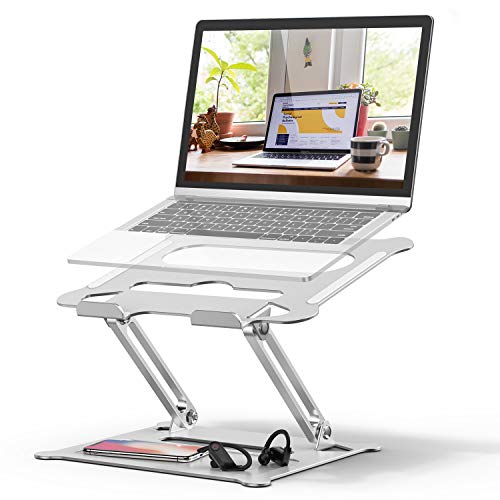 FYSMY - Soporte de ordenador portátil ergonómico con ventilación térmica para elevar el portátil, soporte para portátil de 5,9 kg, compatible con MacBook, Air, Pro todos los portátiles (Plata )