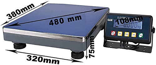 G & G PSE 200 kg/10g del Paquete – Báscula Digital de Plataforma Industrial, Posibilidad de Funcionamiento con batería Scale