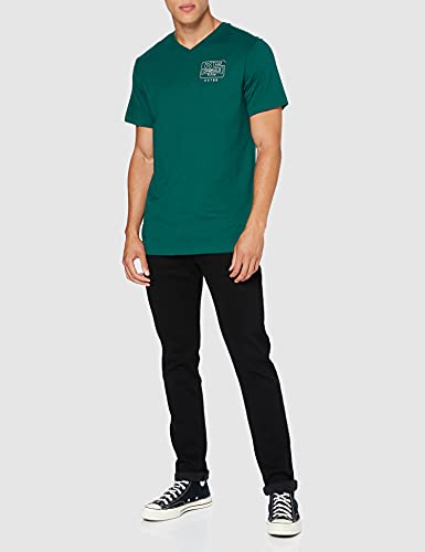 G-STAR RAW Back Logo Slim V-Neck Camiseta, Verde (Bright Laub 336-a914), L para Hombre