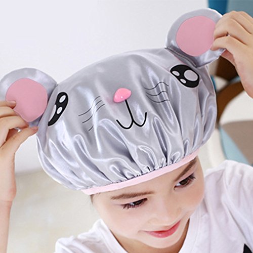 G2PLUS 2PCS Gorro de Ducha para Niños Gorro de Ducha Impermeable Kids Shower Cap Gorro de ducha de Dibujos Animados Reutilizable