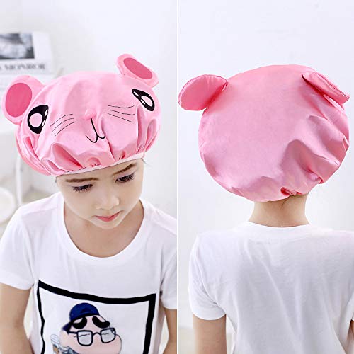 G2PLUS 2PCS Gorro de Ducha para Niños Gorro de Ducha Impermeable Kids Shower Cap Gorro de ducha de Dibujos Animados Reutilizable