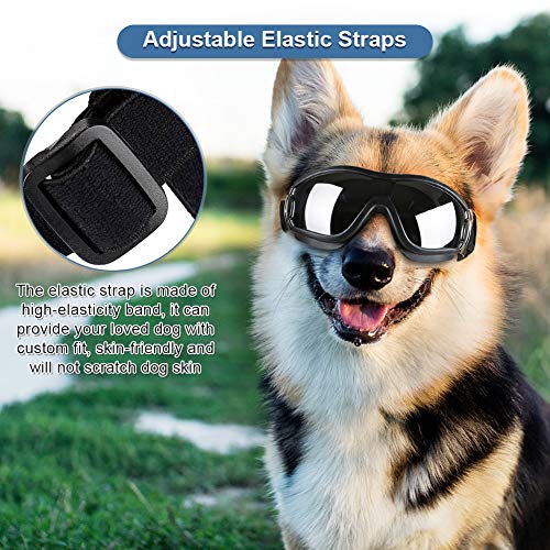 Gafas de Sol para Perros, Gafas para Perro, Gafas Perro Mediano, Gafas Perros Doogles, Gafas Perros Ciegos con Protección UV y Marco Ligero, Protección para Perros Medianos y Grandes