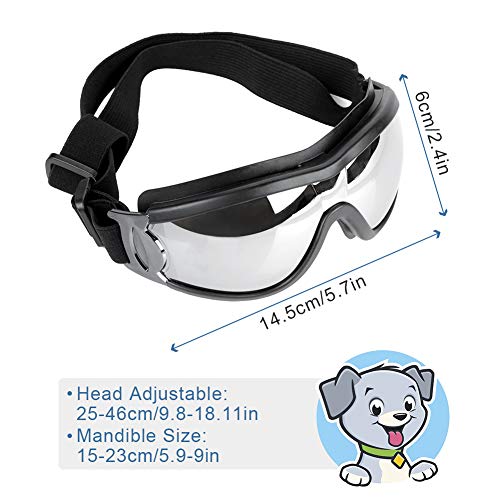 Gafas de Sol para Perros, Gafas para Perro, Gafas Perro Mediano, Gafas Perros Doogles, Gafas Perros Ciegos con Protección UV y Marco Ligero, Protección para Perros Medianos y Grandes