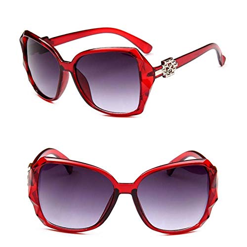 Gafas de Sol Sunglasses Moda Gafas De Sol De Montura Grande Mujeres Diseñador De La Marca Lente Gradiente Gafas De Sol De Conducción Señoras Redwine