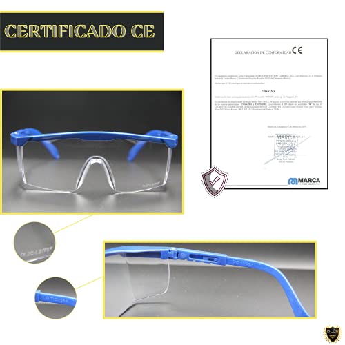 Gafas de trabajo y seguridad antipolvo, antisalpicaduras y antivaho | Gafas de proteccion para el trabajo, ya sea en el ámbito sanitario, industrial y agrícola. | Pack de 2 gafas y 1 cuerda.