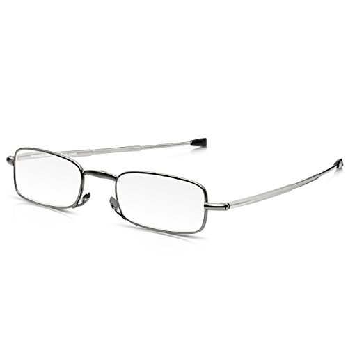 Gafas Plegables Read Optics de Lectura Presbicia. Lentes +1,50 Dioptrías (+1 hasta +3,50) de Hombre/Mujer. Montura Plegable y Patillas Telescópicas. Compactas, Ligeras, de Bolsillo con Funda Rígida