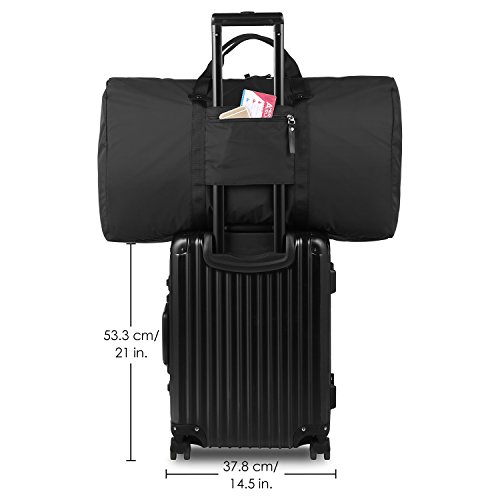 GAGAKU 80L Bolsa de Viaje Plegable Bolsas Grande Duffel Bag para Avión Cabina Impermeable Nylon XXL - Negro