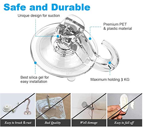 Gancho con ventosa, juego de 4 ganchos de pared, con ventosas, toallero para pared y puerta de cocina, cuarto de baño, dormitorio