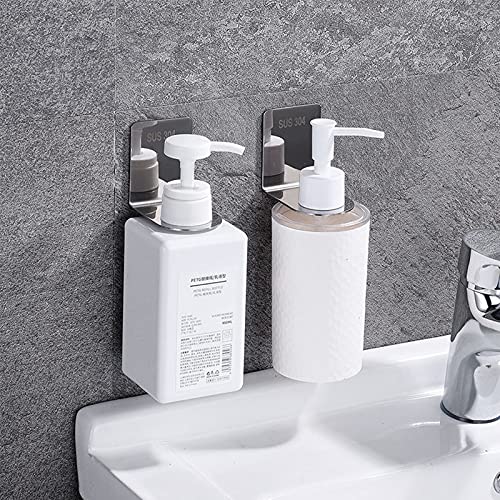 Gancho Soporte De Botella De Gel De Ducha Gancho Botella De Champú De Pared De Acero Inoxidable 3 Piezas, Multifuncional, DiáMetro Orificio PequeñO 2.7cm, Sin Necesidad De Perforar, para Cocina Y Baño