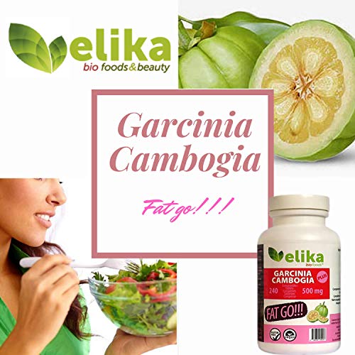 Garcinia Cambogia PLUS de Elikafoods® 100% extracto natural al 60% de HCA. 240 comprimidos de 500mg. Supresor del apetito, adelgazante, quemagrasas, sin estimulantes artificiales. Tratamiento 2 meses