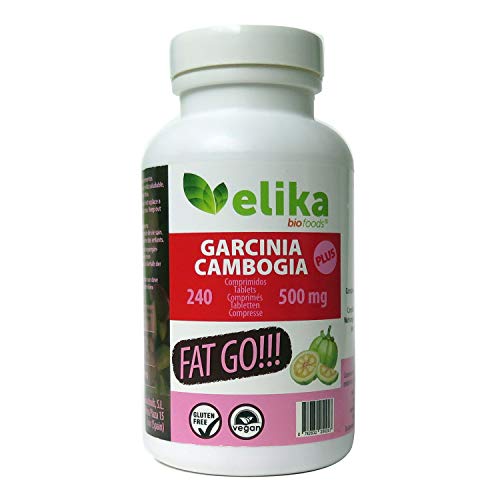 Garcinia Cambogia PLUS de Elikafoods® 100% extracto natural al 60% de HCA. 240 comprimidos de 500mg. Supresor del apetito, adelgazante, quemagrasas, sin estimulantes artificiales. Tratamiento 2 meses