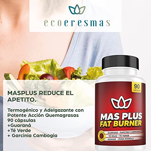 Garcinia cambogia - Termogenico quema grasa potente | Garcinia Cambogia +Té verde + Té Rojo + Guaraná | Fat Burner 90 cápsulas |Reduce el Apetito| Estimula el metabolismo