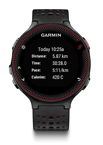 Garmin Forerunner 235 - Reloj con pulsómetro en la muñeca, unisex, color negro y rojo, talla única