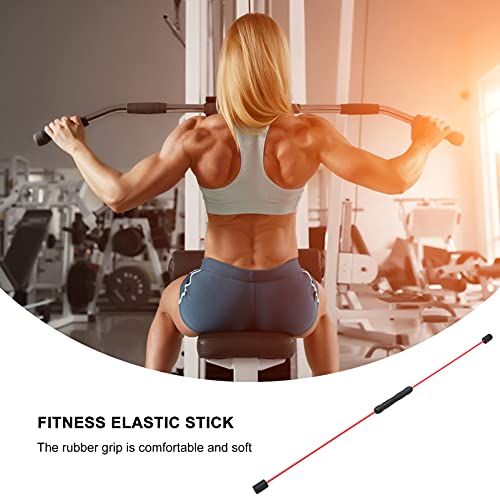 Garneck Hogar Gimnasio Barra de Fitness Vibración Entrenamiento Grasa Quemador Palo Rojo 160Cm para Brazos Hombros Abdominales Ejercicios Barra de Ejercicio