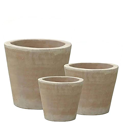 Gartentraum Juego de 3 macetas para exteriores, terracota, tabita