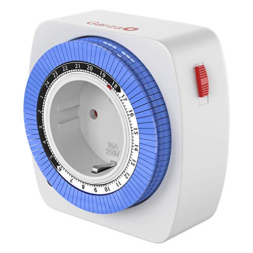 Garza 400603 Temporizador analógico mini, Blanco - Azul