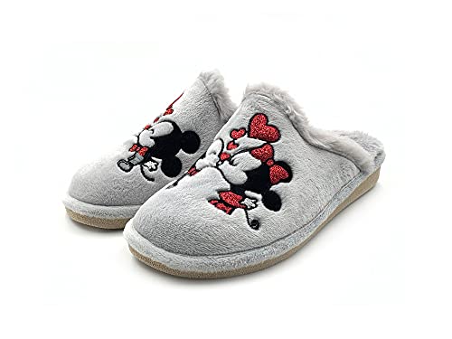 Garzon P470.247 Zapatilla DE CASA EN Chancla Mickey&Minnie Gris Mujer Talla: 39