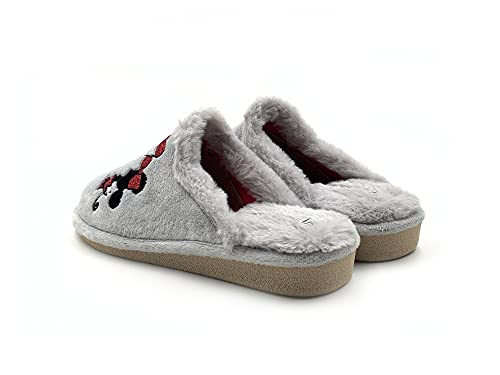 Garzon P470.247 Zapatilla DE CASA EN Chancla Mickey&Minnie Gris Mujer Talla: 39