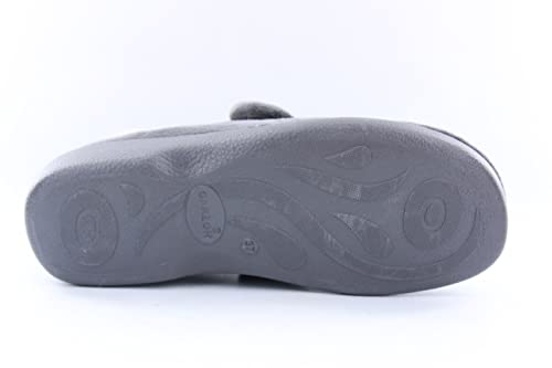 Garzon - Zapatillas Casa con Cuña para Mujer Color: Gris Talla: 38 - Suela goma. Botin cierre Velcro..