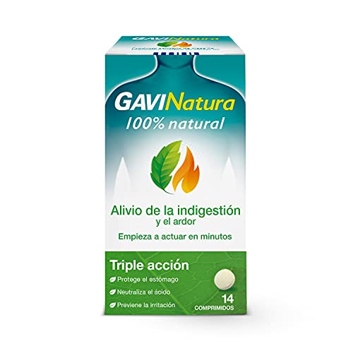 GaviNatura - Alivio de la indigestión y el ardor, triple acción, con ingredientes de origen 100% natural - 14 comprimidos