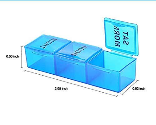 GCOA 2 Piezas Pastillero Semanal 3 Tomas 7 Días, Organizador de Medicamentos, con 21 Compartimentos – Inglés