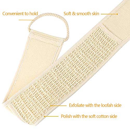 GCOA 3PCS Loofah Esponjas Loofah Esponja Espalda Scrubber Pad Exfoliante Corporal Set para baño y Ducha