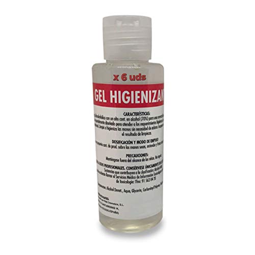 Gel Hidroalcohólico 100ML 70% alcohol [6 Unidades] Fabricado en España