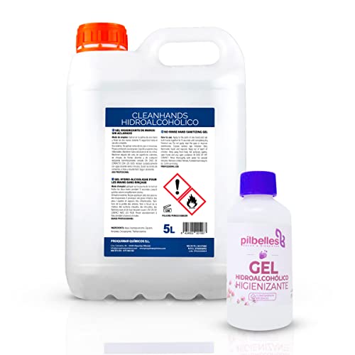 GEL HIDROALCOHÓLICO HIGIENIZANTE DE MANOS SIN ACLARADO Garrafa 5 Litros + Bote 120ml GRATIS