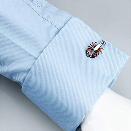 Gemelos Para Hombres, Personalized Plateado Brillante Marrón Rojo Langosta Garras Piernas Puño Francés, Elegante Hebilla Camiseta Regalo Accesorio Para El Contable Jefe De Negocios Prom Boda Una O