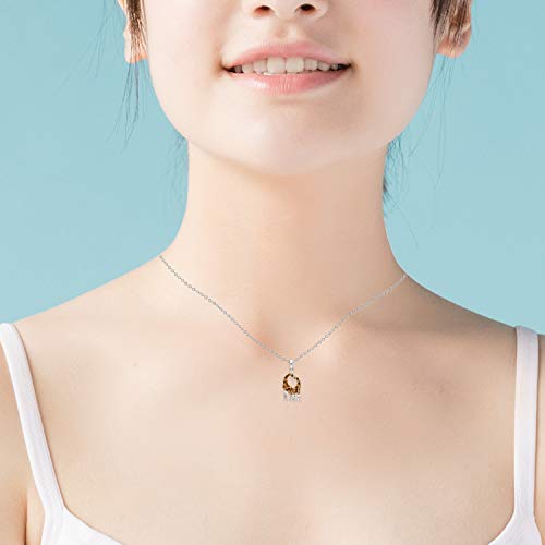 Gentle & Elegant Giraffe Couple in Love Pendant Necklace Never Rust 925 Sterling Silver Hypoallergenic Chain for Women and Girls, with Free Breathtaking Gift Box for Special Moments of Love