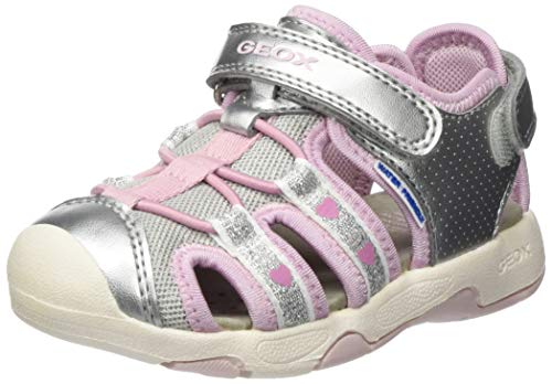 Geox B SANDAL MULTY GIRL Sandalias Bebé-Niñas, Gris (Silver/Pink C0566), 20 EU