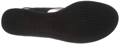 Geox D FAVIGNANA R D, Sandalias de cuña Mujer, Negro, 35 EU