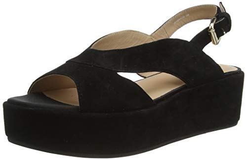 Geox D FAVIGNANA R D, Sandalias de cuña Mujer, Negro, 35 EU