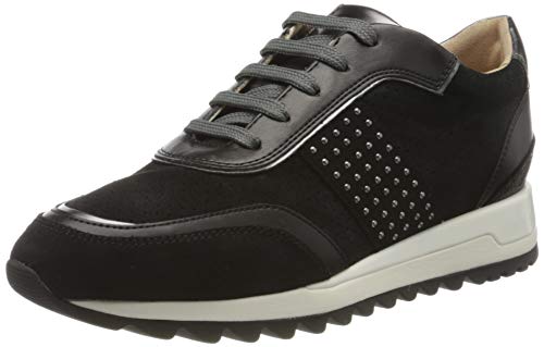 Geox D TABELYA A Zapatillas Mujer, Negro (Black/Gun C9B1G), 39 EU