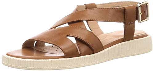 Geox D Taormina F, Sandalias con Punta Abierta Mujer, Marrón (COGNAC C6001), 37.5 EU