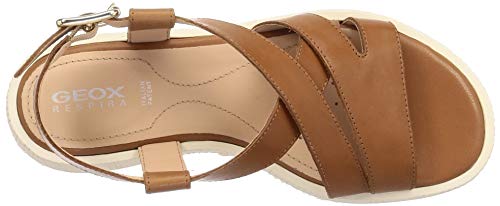 Geox D Taormina F, Sandalias con Punta Abierta Mujer, Marrón (COGNAC C6001), 37.5 EU