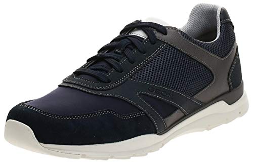 Geox Hombre Zapatillas U CALAR, de Caballero mínimo, Zapatos Deportivos,Zapatillas con Cordones,Transpirable,Calzado,Sneaker,Blau,40 EU / 6.5 UK