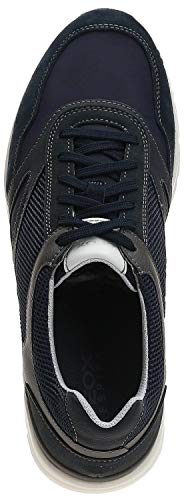 Geox Hombre Zapatillas U CALAR, de Caballero mínimo, Zapatos Deportivos,Zapatillas con Cordones,Transpirable,Calzado,Sneaker,Blau,40 EU / 6.5 UK