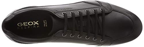 Geox U SYMBOL D Oxford Flat Hombre, Negro (Black), 44 EU